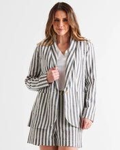 Load image into Gallery viewer, Betty Basics Cyndi Blazer - Black and White Stripe