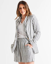 Load image into Gallery viewer, Betty Basics Cyndi Blazer - Black and White Stripe