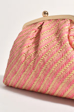 Load image into Gallery viewer, MAE WOVEN OVERSIZE PURSE CLUTCH- Pink/Natural