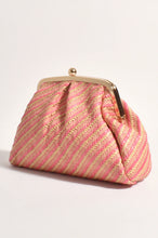 Load image into Gallery viewer, MAE WOVEN OVERSIZE PURSE CLUTCH- Pink/Natural