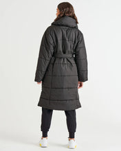 Load image into Gallery viewer, Betty Basics Shawl Oversized Collar Quilted Padded Puffer Jacket - Black
