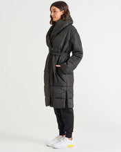Load image into Gallery viewer, Betty Basics Shawl Oversized Collar Quilted Padded Puffer Jacket - Black