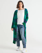 Load image into Gallery viewer, Betty Basics Swift Wraparound Oversized Tie Waist Cardigan - Green/Blue Check