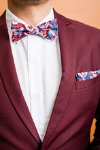 Load image into Gallery viewer, Protea Burgundy Bow Tie