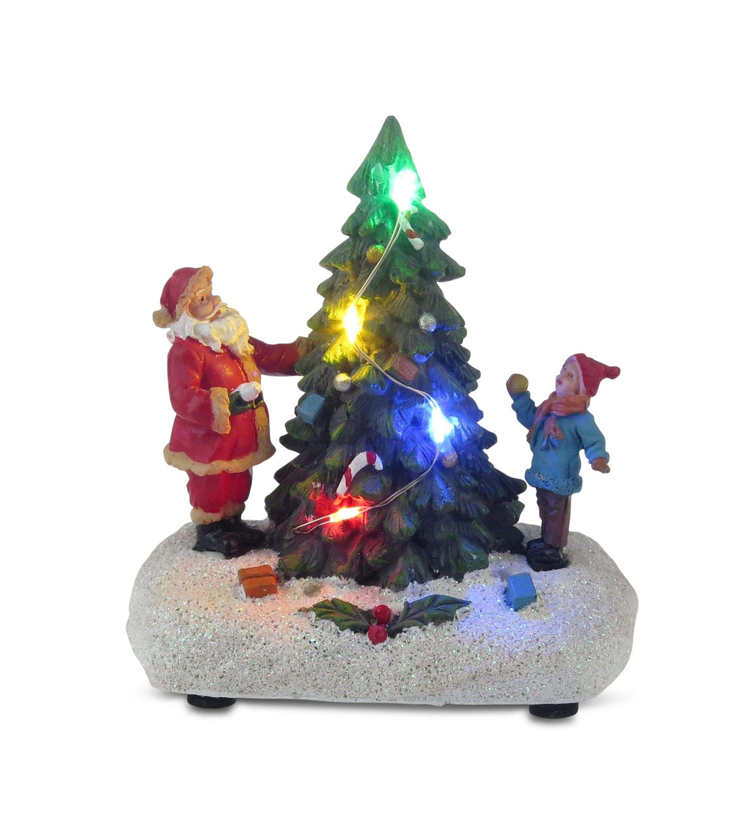 Christmas Tree With Santa - LED lights