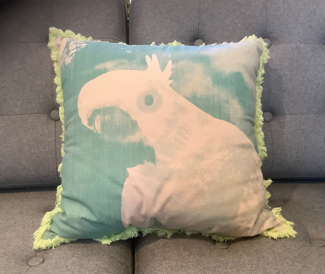 Cockatoo Cushion - Blue & Green