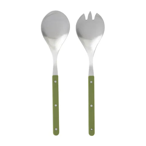 Remy Stainless Steel Salad Servers - Olive