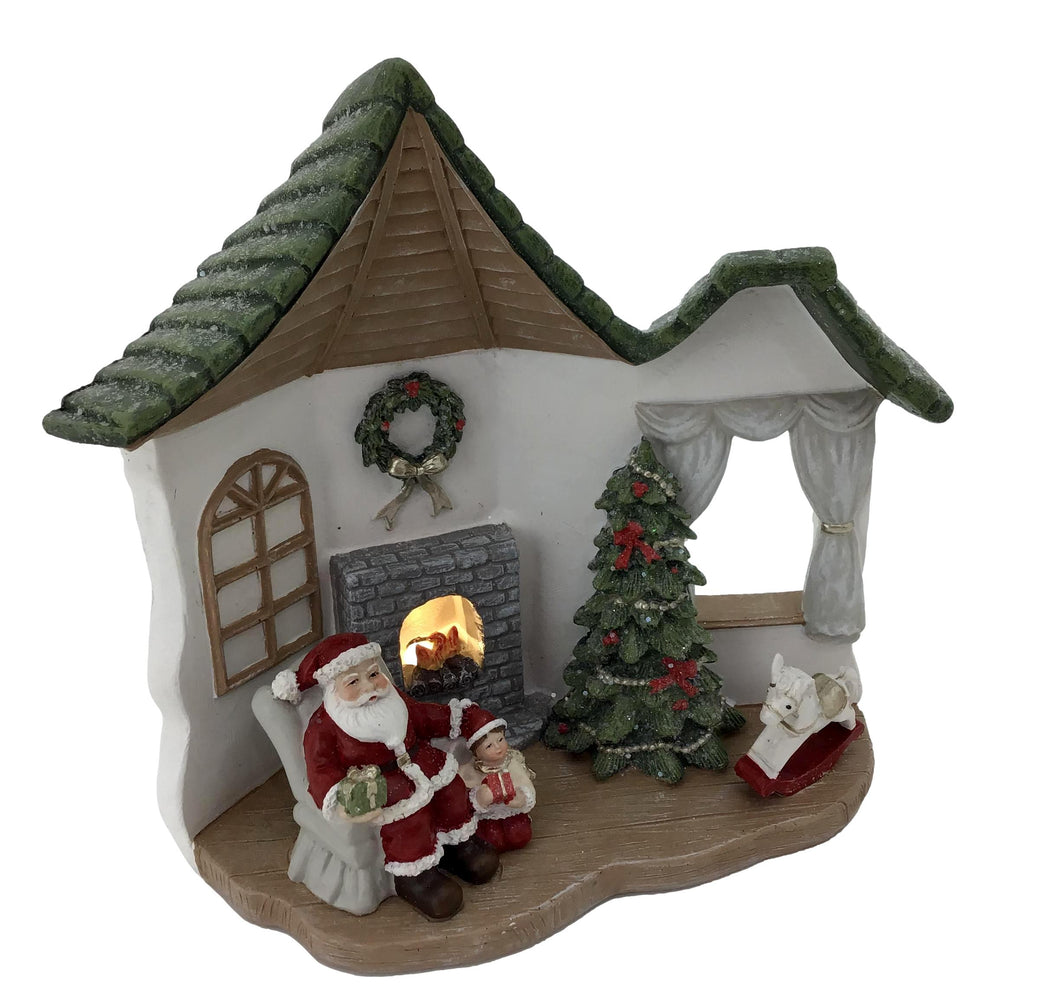 Santa Sitting Scene with LED