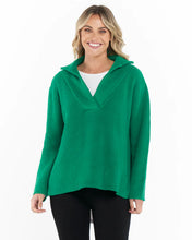 Load image into Gallery viewer, Betty Basics Bordeaux Collar Knit - Emerald Green SALE
