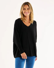 Load image into Gallery viewer, Betty Basics Destiny Relaxed V-Neck Lightweight Knit Jumper - Black
