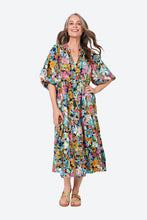 Load image into Gallery viewer, Eb&amp;Ive Espit Tiered Dress - Navy Flourish
