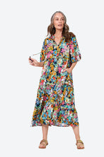 Load image into Gallery viewer, Eb&amp;Ive Espit Tiered Dress - Navy Flourish
