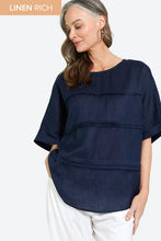 Load image into Gallery viewer, Eb&amp;Ive Le Vie Pintuck Top - Sapphire
