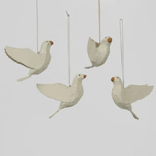 Load image into Gallery viewer, Mache Bird of Peace Hanging Ornament (set of 4)
