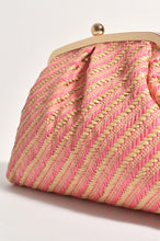 Load image into Gallery viewer, MAE WOVEN OVERSIZE PURSE CLUTCH- Pink/Natural

