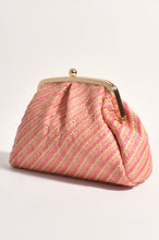 Load image into Gallery viewer, MAE WOVEN OVERSIZE PURSE CLUTCH- Pink/Natural
