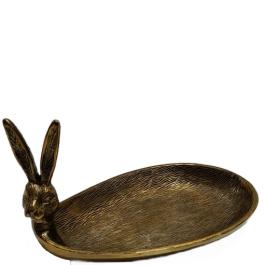 Rabbit Platter - Antique Gold
