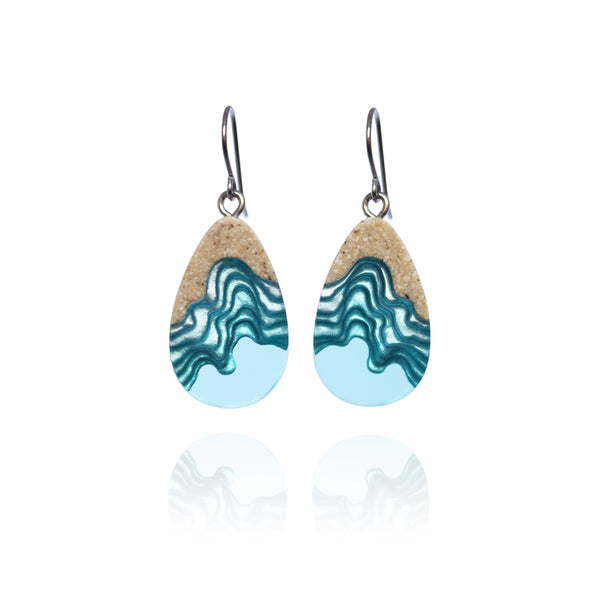 Seashore Dangle Earrings - Aqua