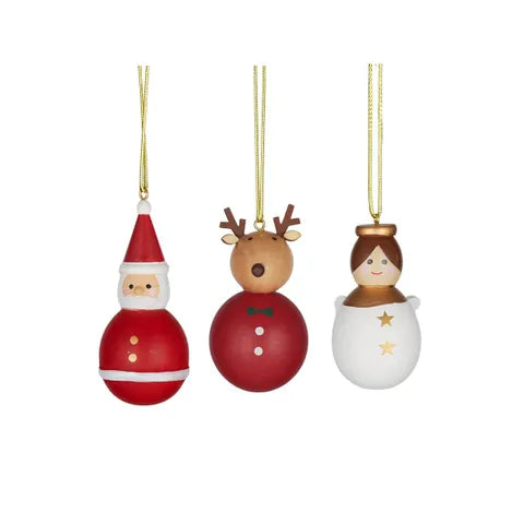 Wooden Xmas Charater Decoration - Asssorted