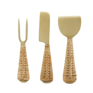 Bijou Set of 3 Brass Cheese Knives