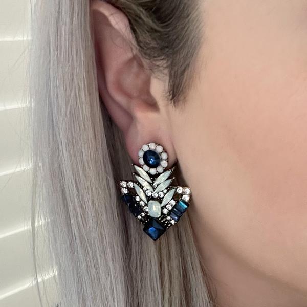 Black & Bloom Camila Navy Earrings