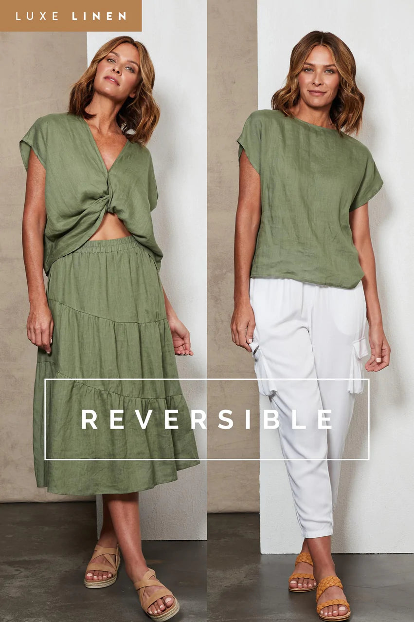 Eb&Ive Indica Twist Top - Fern