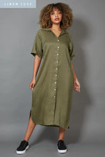 Load image into Gallery viewer, Eb&amp;Ive Studio Shirt Dress - Khaki
