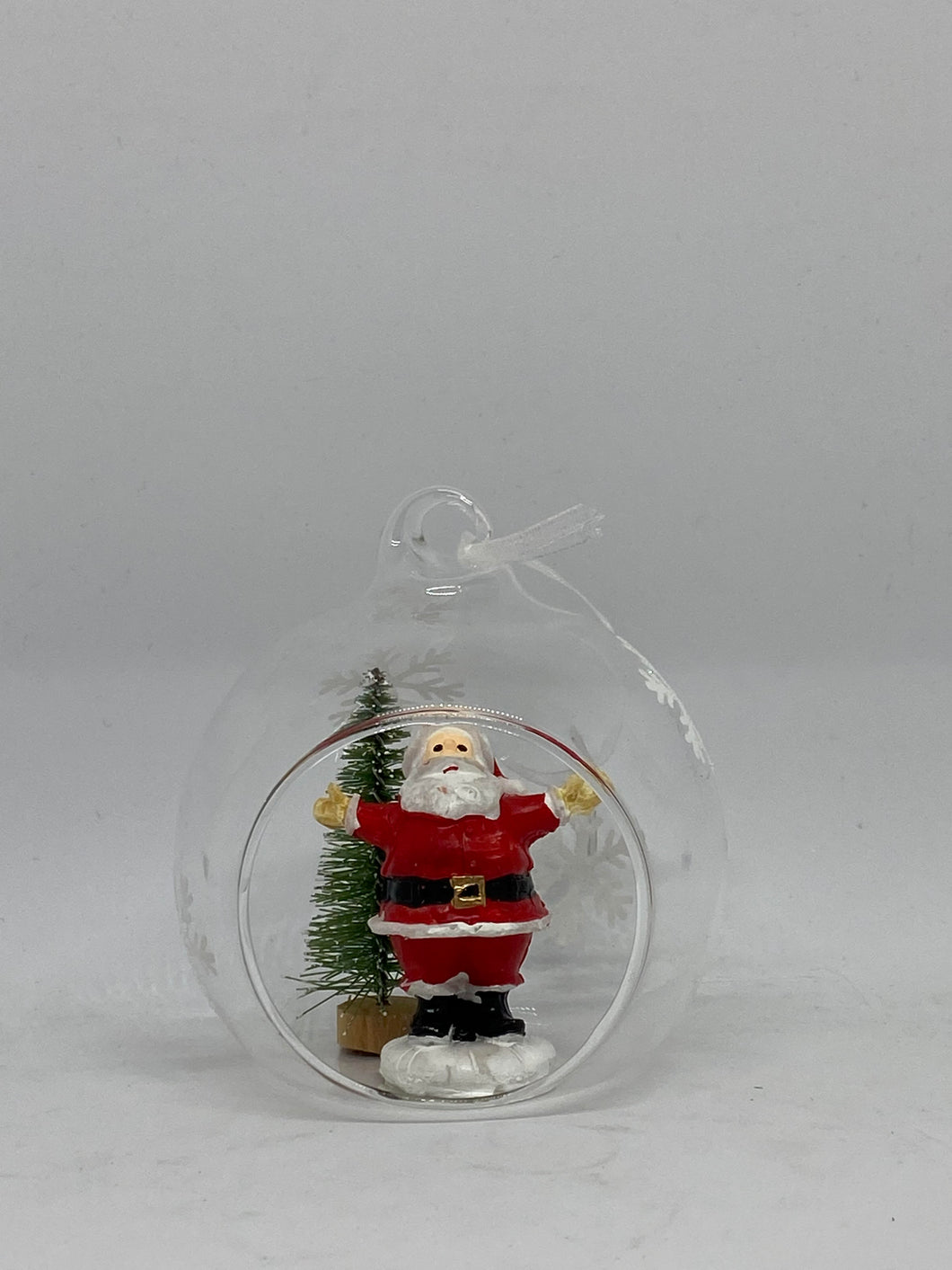 Santa Asst Christmas Glass Baubles