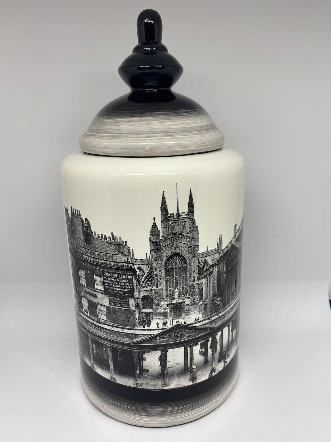 Historic Buildings on Vase with Lid - Small