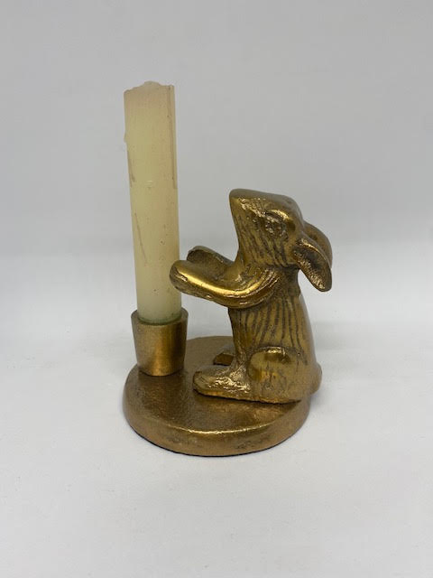 Chip Munk Candle Holder - Antique Gold