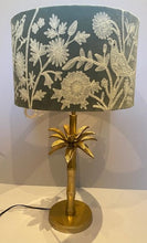 Load image into Gallery viewer, Drum Lampshade - Peacock &amp; Flowers Moss Green
