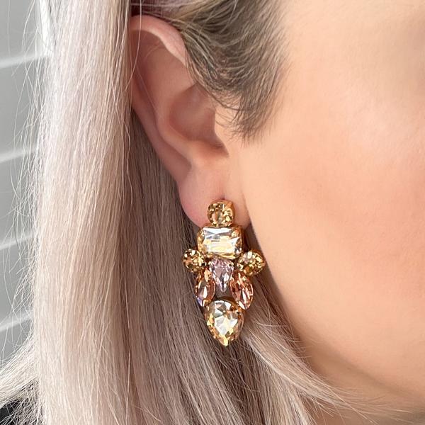Black & Bloom Kate Earrings - Gold