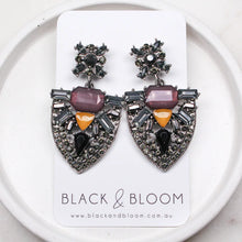 Load image into Gallery viewer, Black &amp; Bloom Luna Earrings - Noir
