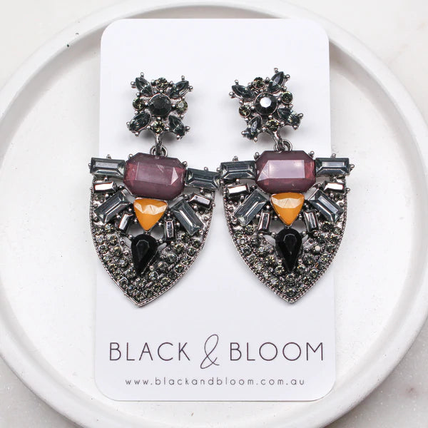 Black & Bloom Luna Earrings - Noir