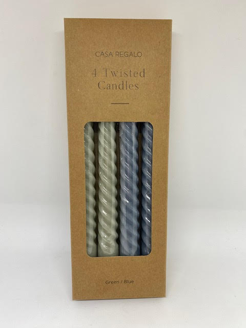 Green and Blue Twisted Candles